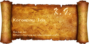 Korompay Ida névjegykártya
